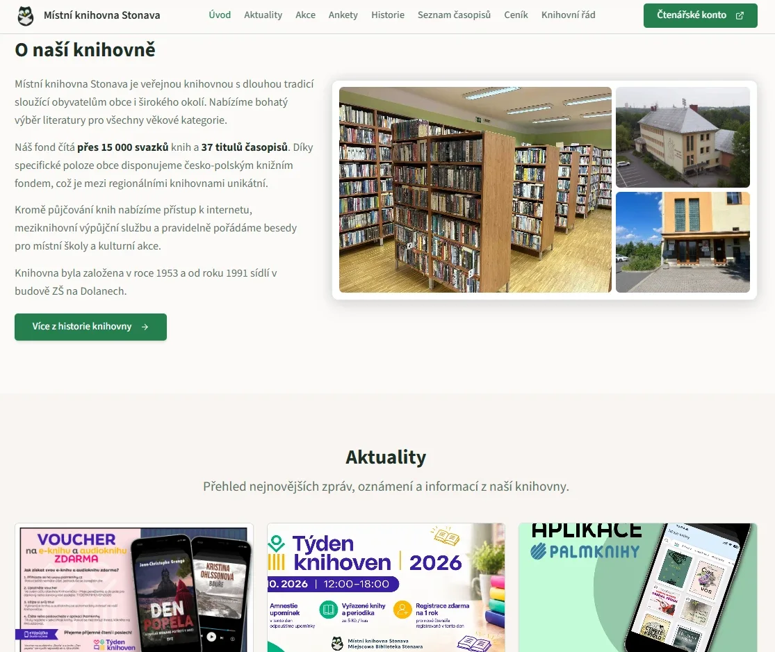 Nový web: Místní knihovna Stonava